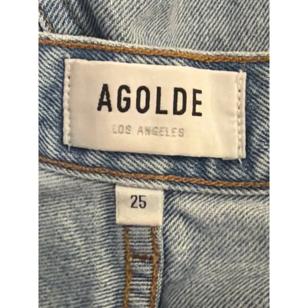 AGOLDE High Rise Straight Leg Ankle Jeans Size 25 Light Wash Button Fly Cropped